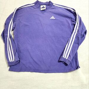 Vintage Adidas Purple Long Sleeve Shirt Size Large